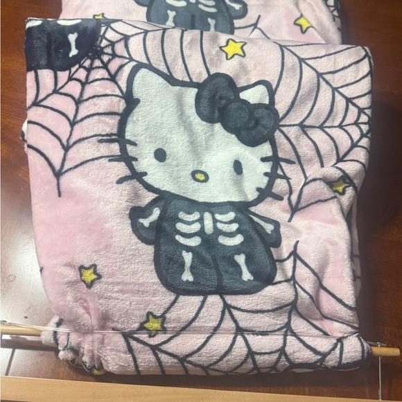 Hello Kitty Pink and Black Plush Throw